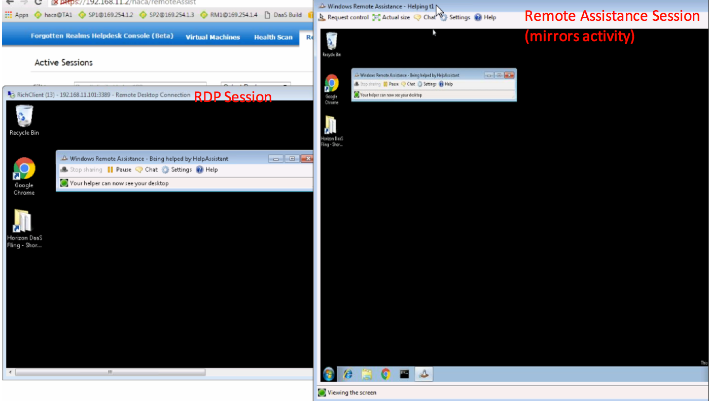 Remote Assistance in HACA (50112730)