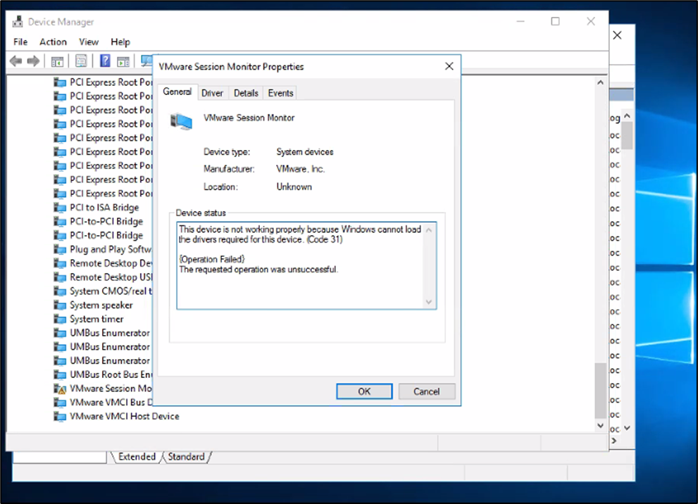 Omnissa session monitor fails to start resulting in horizon agent