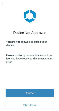 Enrollment Denied, Device Not Approved