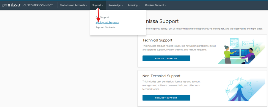 How to view and update Support Requests in Customer Connect (2007048)